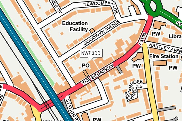 NW7 3DD map - OS OpenMap – Local (Ordnance Survey)