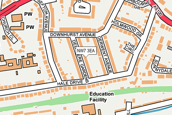 NW7 3EA map - OS OpenMap – Local (Ordnance Survey)