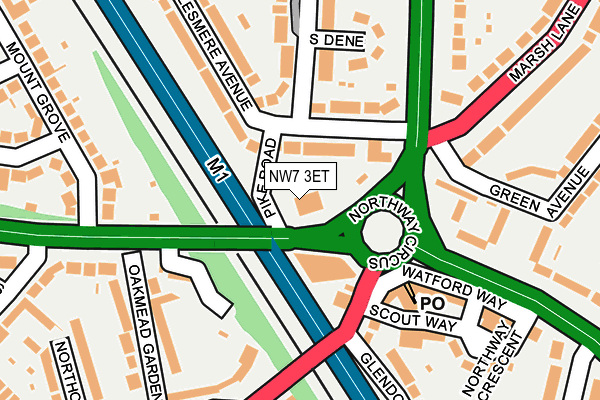 NW7 3ET map - OS OpenMap – Local (Ordnance Survey)