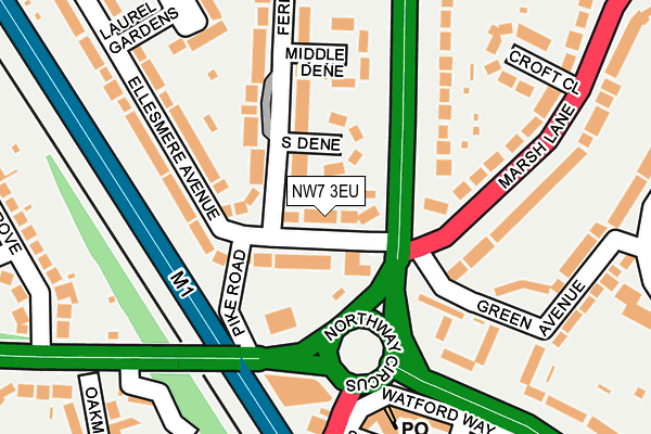 NW7 3EU map - OS OpenMap – Local (Ordnance Survey)