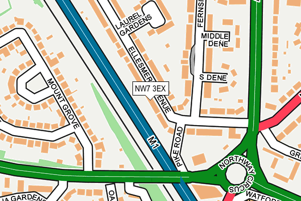 NW7 3EX map - OS OpenMap – Local (Ordnance Survey)