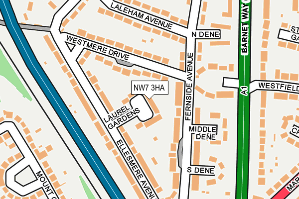 NW7 3HA map - OS OpenMap – Local (Ordnance Survey)