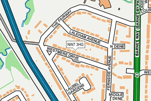 NW7 3HG map - OS OpenMap – Local (Ordnance Survey)