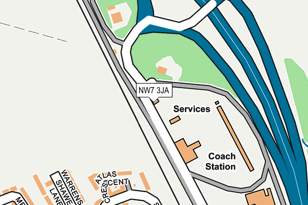 NW7 3JA map - OS OpenMap – Local (Ordnance Survey)