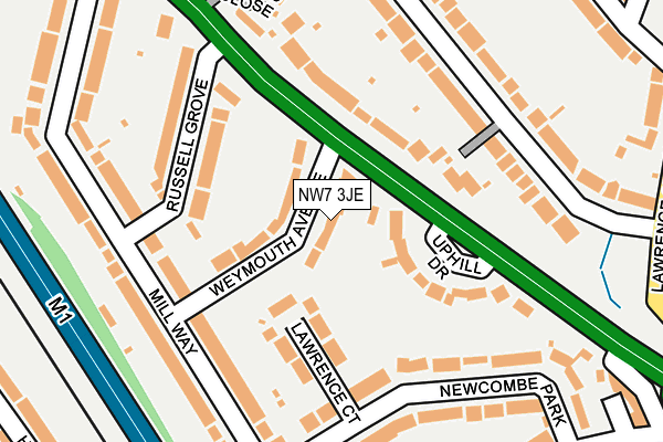 NW7 3JE map - OS OpenMap – Local (Ordnance Survey)