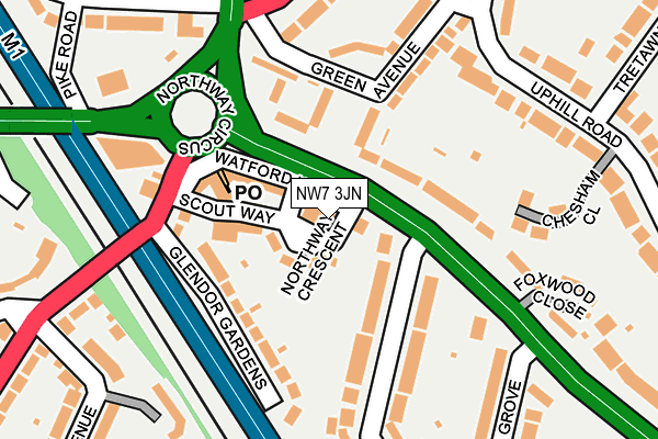 NW7 3JN map - OS OpenMap – Local (Ordnance Survey)