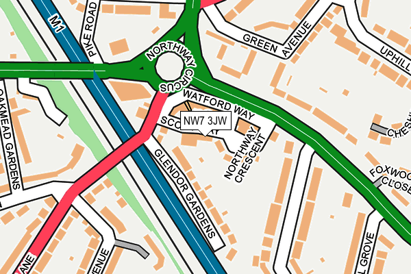NW7 3JW map - OS OpenMap – Local (Ordnance Survey)