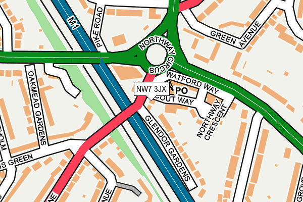 NW7 3JX map - OS OpenMap – Local (Ordnance Survey)