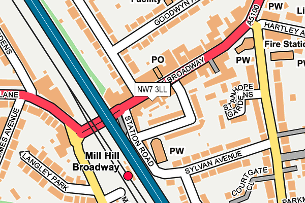 Map of MILL HILL CAFE LTD at local scale