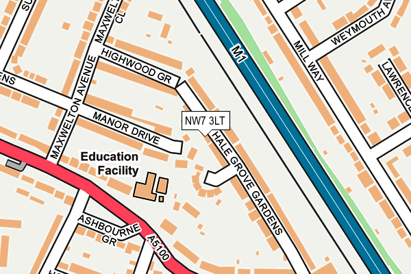 NW7 3LT map - OS OpenMap – Local (Ordnance Survey)
