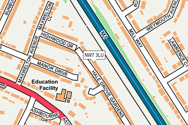 NW7 3LU map - OS OpenMap – Local (Ordnance Survey)