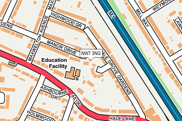 NW7 3NG map - OS OpenMap – Local (Ordnance Survey)