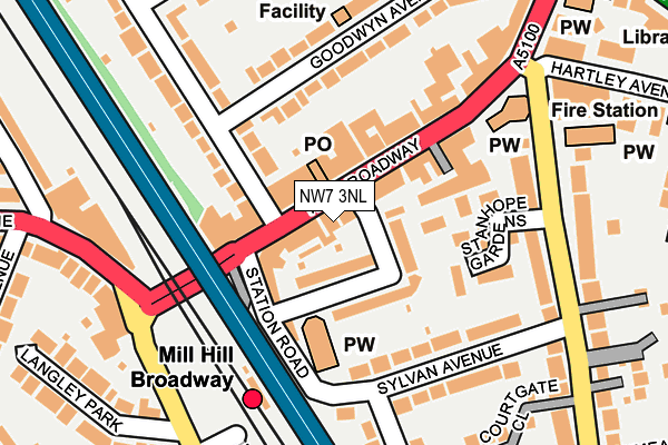 NW7 3NL map - OS OpenMap – Local (Ordnance Survey)