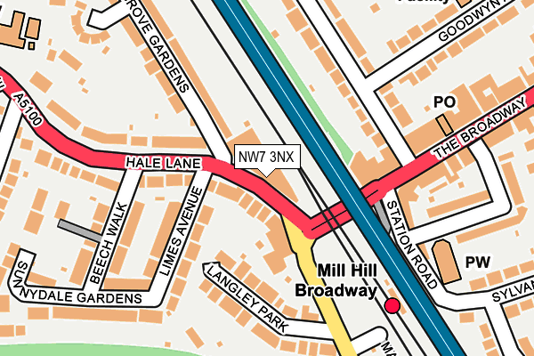 NW7 3NX map - OS OpenMap – Local (Ordnance Survey)