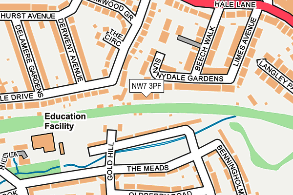 NW7 3PF map - OS OpenMap – Local (Ordnance Survey)