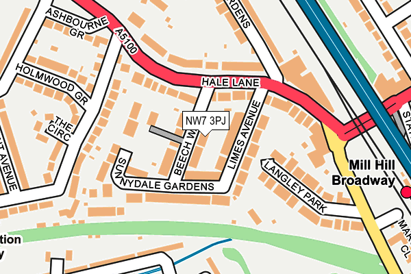 NW7 3PJ map - OS OpenMap – Local (Ordnance Survey)
