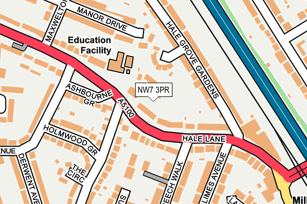 NW7 3PR map - OS OpenMap – Local (Ordnance Survey)