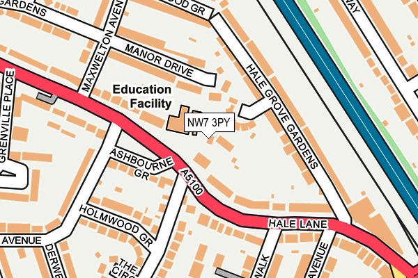 NW7 3PY map - OS OpenMap – Local (Ordnance Survey)