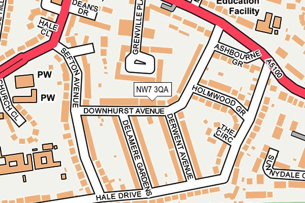 NW7 3QA map - OS OpenMap – Local (Ordnance Survey)