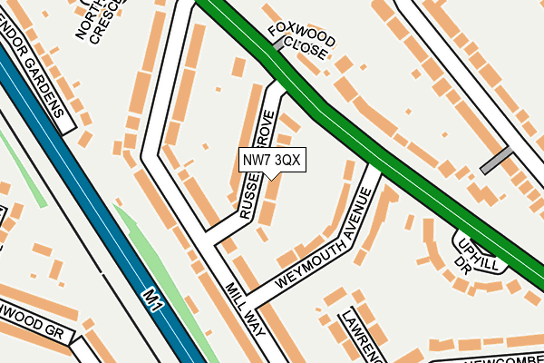NW7 3QX map - OS OpenMap – Local (Ordnance Survey)