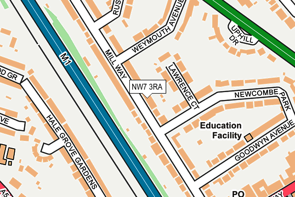 NW7 3RA map - OS OpenMap – Local (Ordnance Survey)
