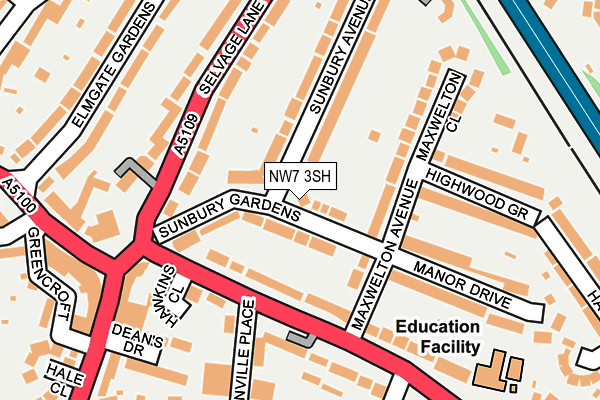 NW7 3SH map - OS OpenMap – Local (Ordnance Survey)