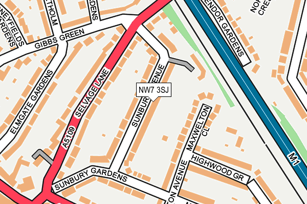 NW7 3SJ map - OS OpenMap – Local (Ordnance Survey)