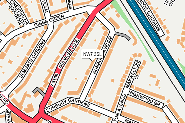 NW7 3SL map - OS OpenMap – Local (Ordnance Survey)