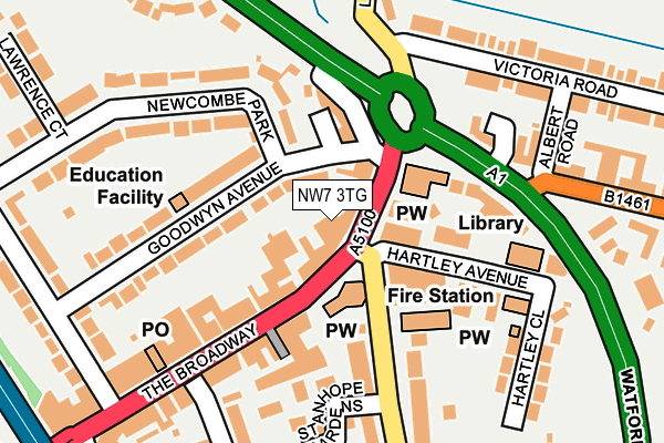 NW7 3TG map - OS OpenMap – Local (Ordnance Survey)
