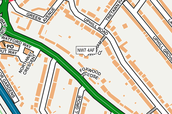 NW7 4AF map - OS OpenMap – Local (Ordnance Survey)
