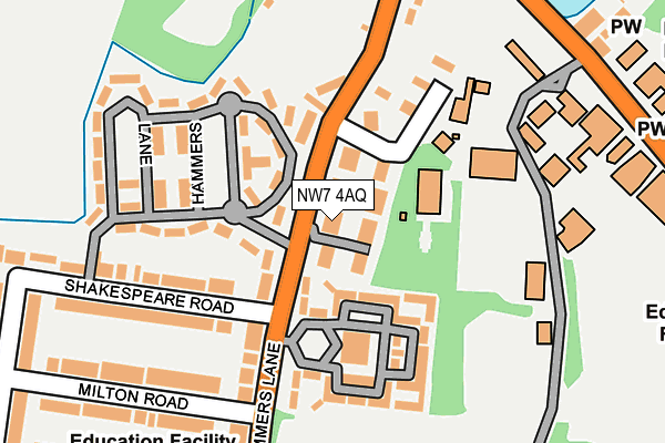 NW7 4AQ map - OS OpenMap – Local (Ordnance Survey)