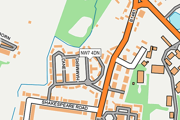 NW7 4DN map - OS OpenMap – Local (Ordnance Survey)