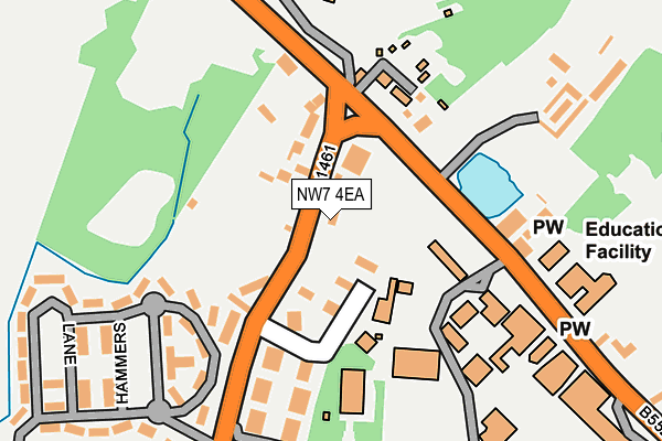 NW7 4EA map - OS OpenMap – Local (Ordnance Survey)