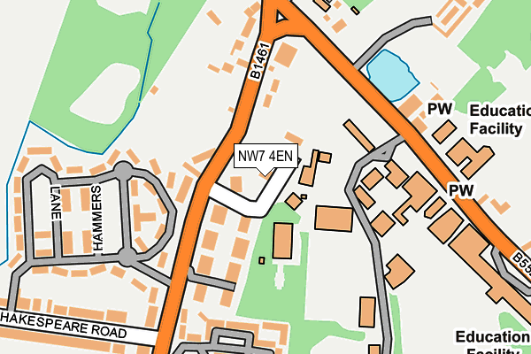 NW7 4EN map - OS OpenMap – Local (Ordnance Survey)