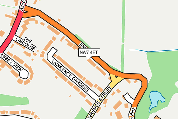 NW7 4ET map - OS OpenMap – Local (Ordnance Survey)