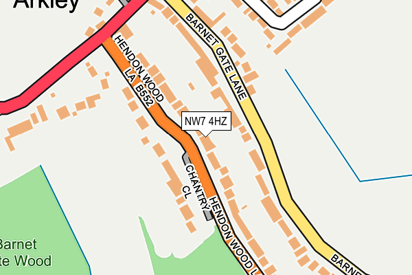 NW7 4HZ map - OS OpenMap – Local (Ordnance Survey)