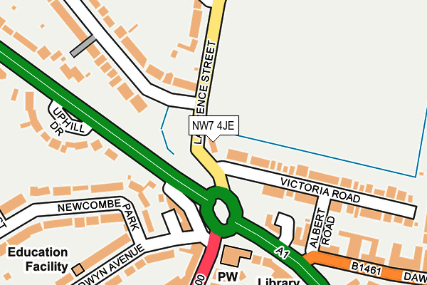 NW7 4JE map - OS OpenMap – Local (Ordnance Survey)