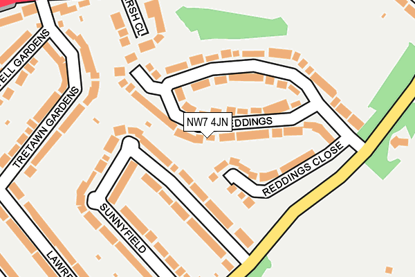 NW7 4JN map - OS OpenMap – Local (Ordnance Survey)