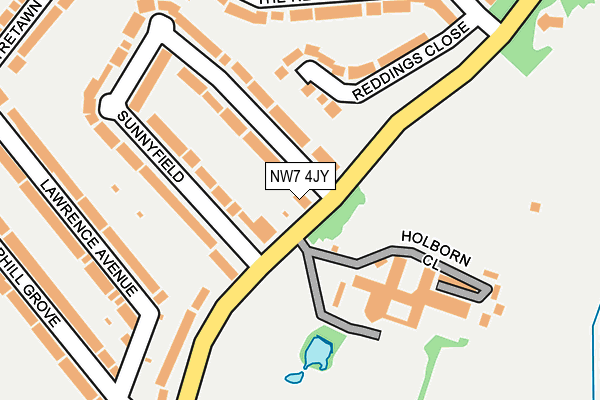 NW7 4JY map - OS OpenMap – Local (Ordnance Survey)