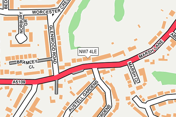 NW7 4LE map - OS OpenMap – Local (Ordnance Survey)
