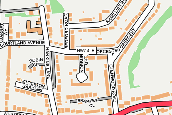 NW7 4LR map - OS OpenMap – Local (Ordnance Survey)