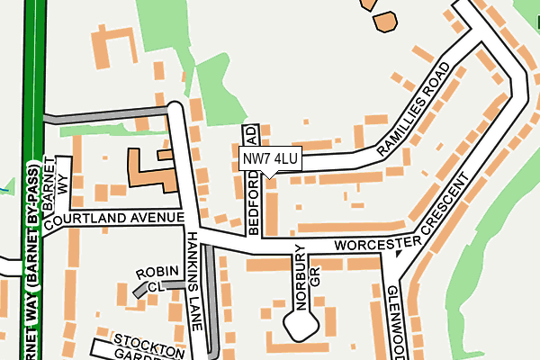 NW7 4LU map - OS OpenMap – Local (Ordnance Survey)