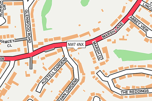 NW7 4NX map - OS OpenMap – Local (Ordnance Survey)