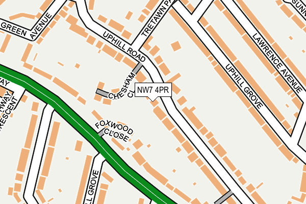 NW7 4PR map - OS OpenMap – Local (Ordnance Survey)
