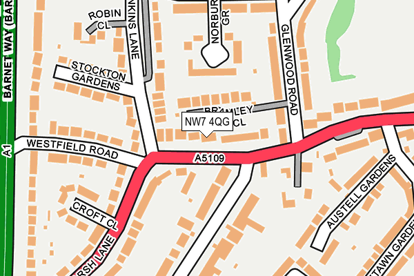 NW7 4QG map - OS OpenMap – Local (Ordnance Survey)