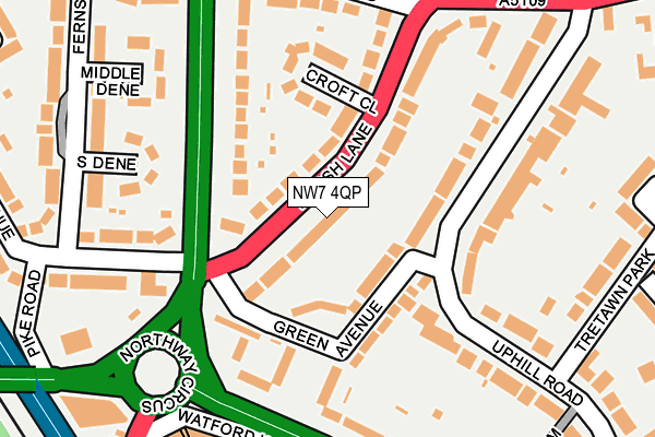 NW7 4QP map - OS OpenMap – Local (Ordnance Survey)