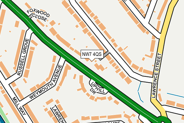 NW7 4QS map - OS OpenMap – Local (Ordnance Survey)