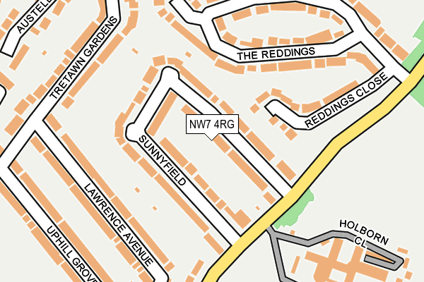 NW7 4RG map - OS OpenMap – Local (Ordnance Survey)