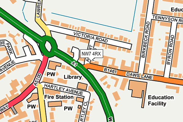NW7 4RX map - OS OpenMap – Local (Ordnance Survey)