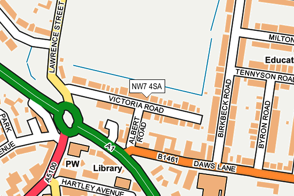 NW7 4SA map - OS OpenMap – Local (Ordnance Survey)